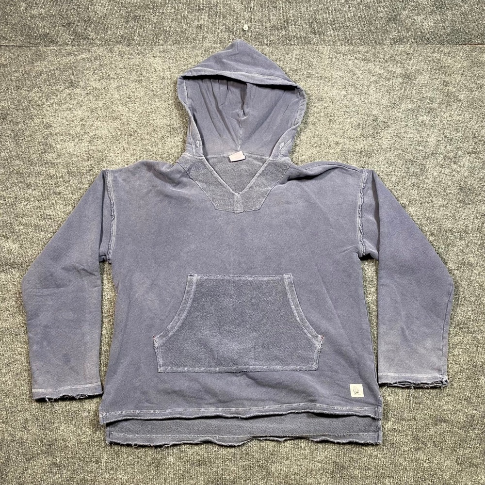 Birdwell Beach Britches Mens XS Faded Blue Cotton Baja Hoodie Made in USA